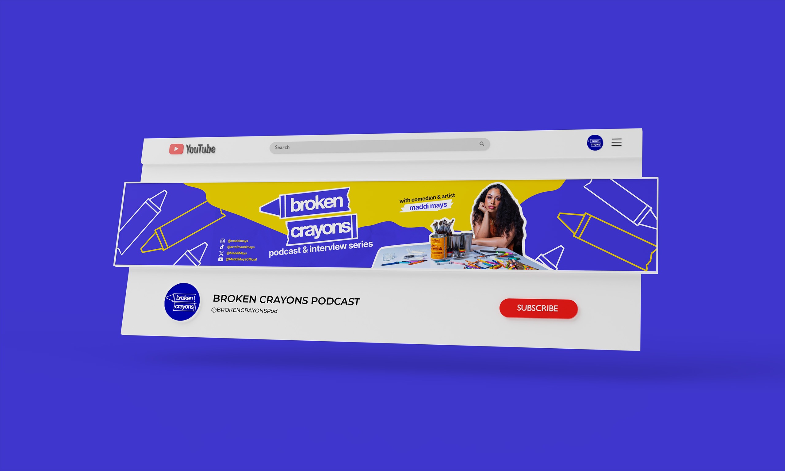 Broken Crayons_youtube banner mockup Game Set Match Truck Wrap Design